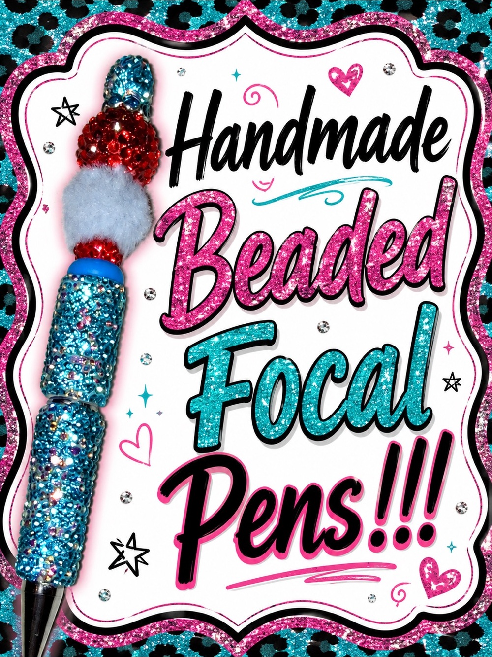Handmade Beaded Focal Pens with Ink Refill! 🖊️